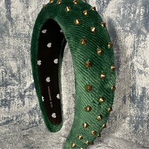 Lele Sadoughi NWOT emerald studded and padded headband